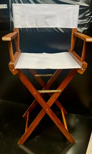 Cadeira Diretor antiga Branca Alta original