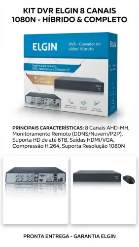 KIT DVR ELGIN 8 canais 1080N