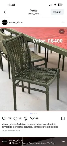 Cadeira em corda náutica
