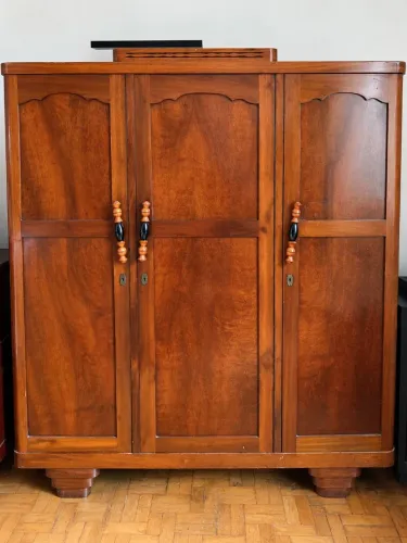 Guarda roupa vintage 3 portas em mogno maciço
