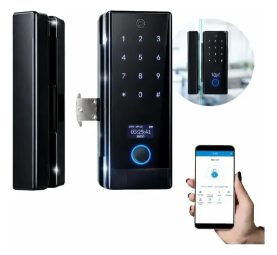 Fechadura eletrônica porta vidro blindex