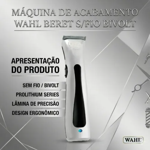 Máquina de Acabamento Beret Sem Fio Bivolt com Motor Rotativo 6000 RPM e Bateria Li-ion