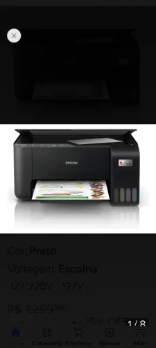 Impressora multifuncional cor Epson Ecotank L3250 + Tintas
