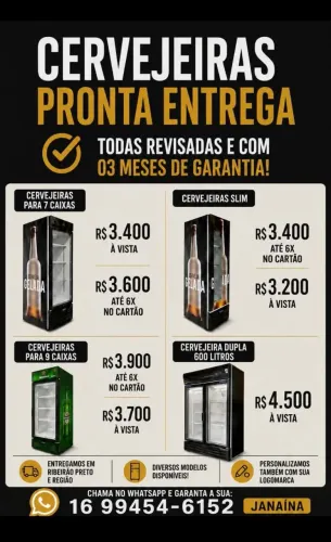 Cervejeiras seminovas COM GARANTIA E PRONTA ENTREGA! Pagamento somente na entrega!!!