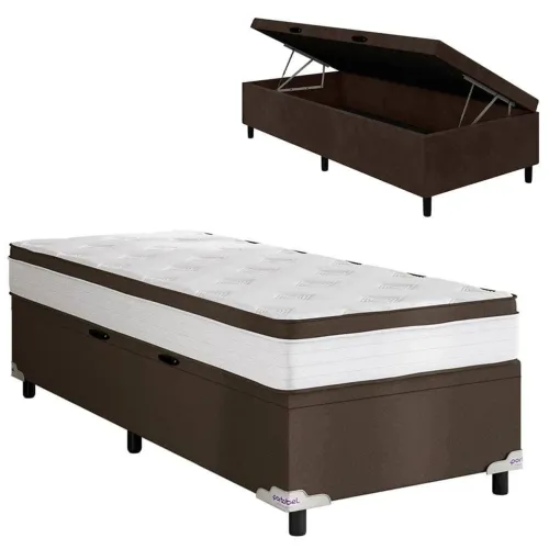 Base de cama solteiro com baú