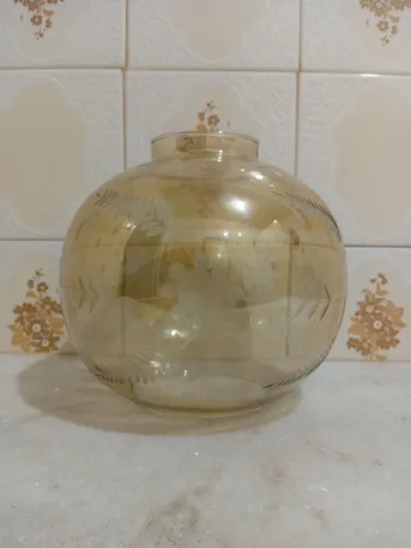 Cúpula de vidro globo bola americana lapidada âmbar lustre luminária