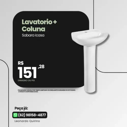 Lavatório + Coluna Sabará - Icasa