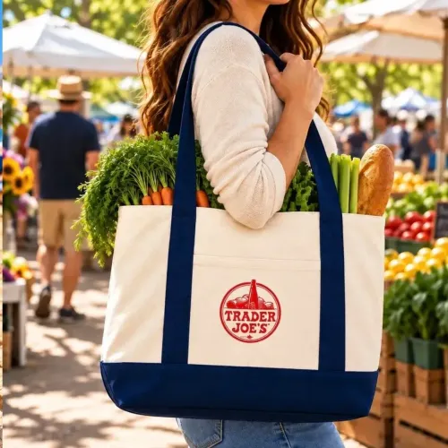 Sacola Original Trader Joe's Clássica Reutilizável De Pano Retornável