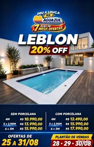 PISCINA LEBLON 20% OFF - AGUAZUL