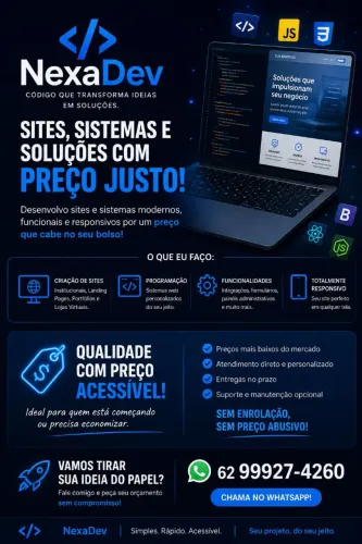 Criação de Sites, Apps e Design