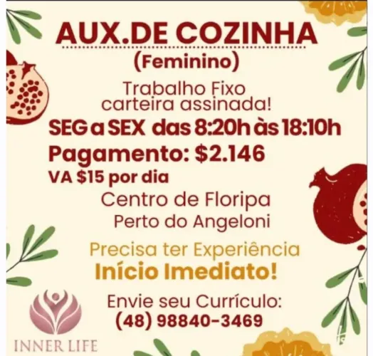 Auxiliar de Cozinha (feminino)