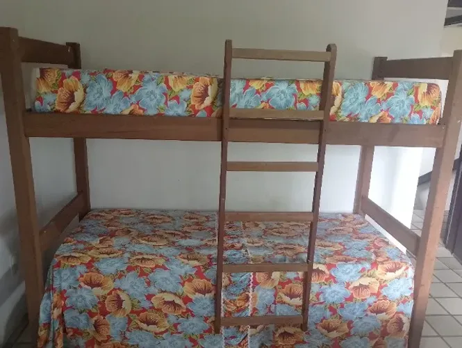 Cama Beliche madeira maciça JATOBA' - com 2 colchões inclusos