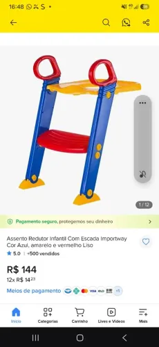 Asento de vaso sanitário infantil