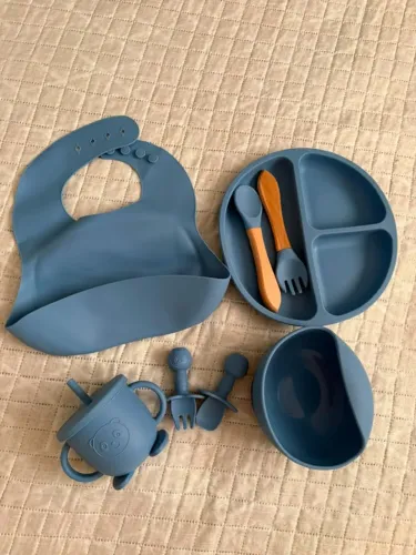 Kit Introdução Alimentar silicone - Azul (nunca usado)