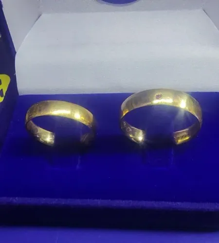 Alianças tradicional Lisas Pedra Diamantes 1 mm Ouro 18 K Casamento  Noivado Peso 6.20 Gra