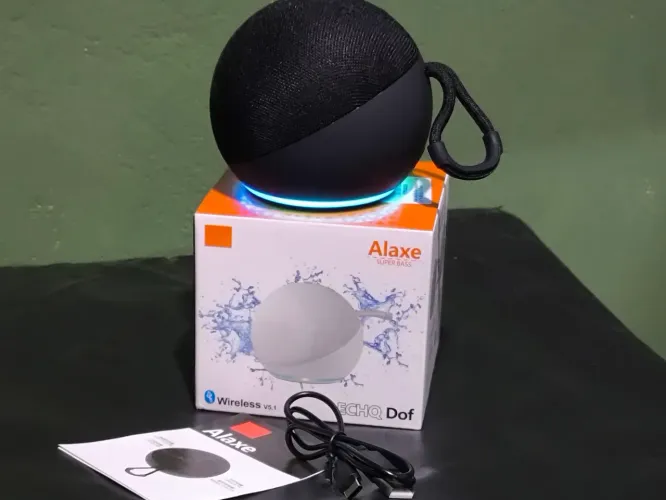 (LACRADO)Alaxe Caixa De Som Inteligente Comando Voz Portátil Sem Fio