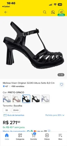 Sandália Melissa Vixen Original Preta