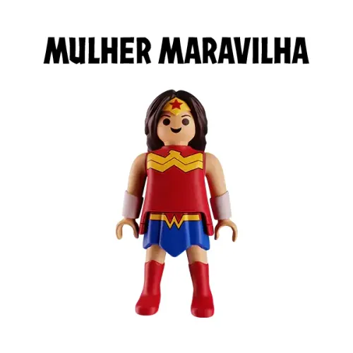 Mulher Maravilha Colecionáveis Surpresas Kinder Ovo DC Playmobil 2026