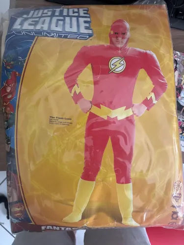 Fantasia do flash justice league tamanho único