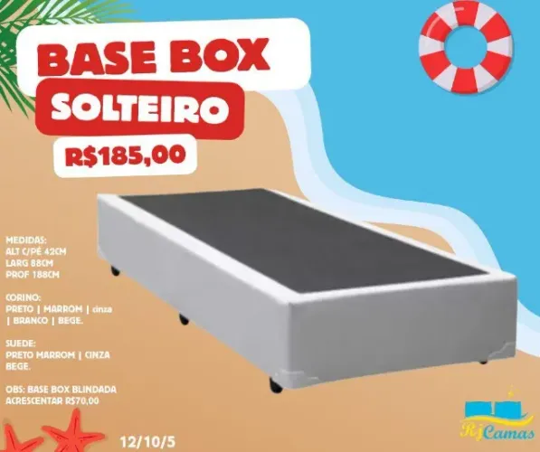 Base box solteiro (Pague na entrega)