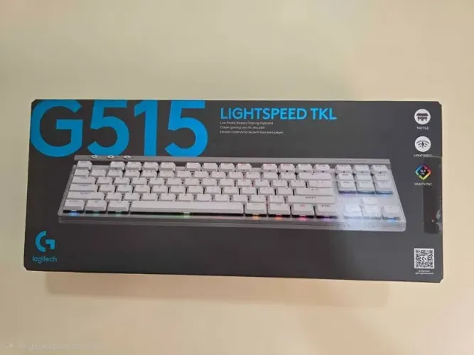Teclado Gamer Sem Fio Logitech G515 Lightspeed TKL, RGB, Low-Profile, Tátil, Branco