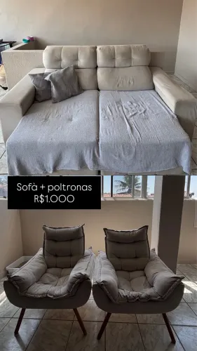 Sofà + poltronas R$1.000,00