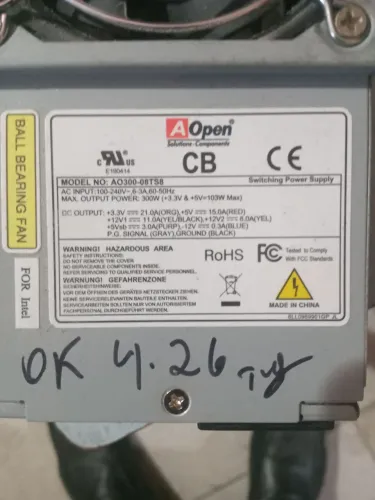 Fonte Atx Aopen AO300-08ts8 300w