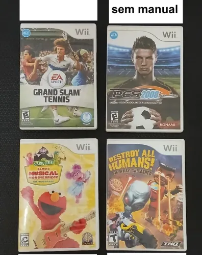 Lote de jogos e acessórios Nintendo wii