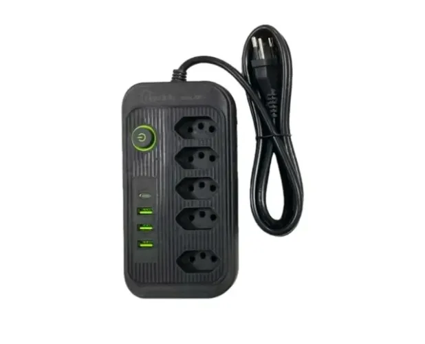 EXTENSÃO 5 TOMADAS E 3 USB 1 TIPO C D-SY02