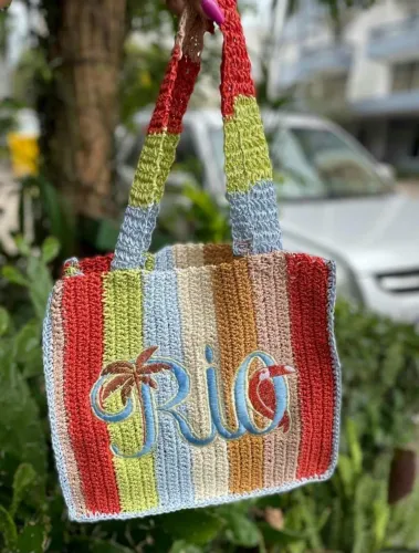Bolsa Farm nova (tag) Artesanal Rio Tipográfico Listra pequena