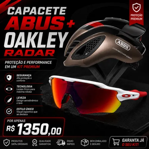 Capacete Abus GameChanger + Oakley Radar Ev Path Originais c/ Nota