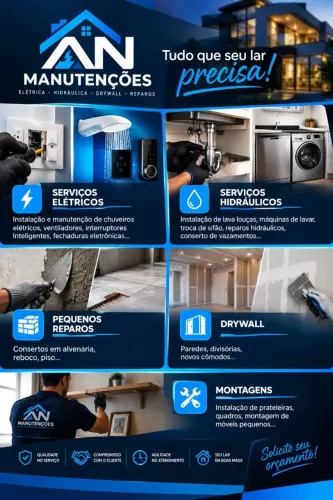 Eletricista, Hidráulico, Drywall, Reparos