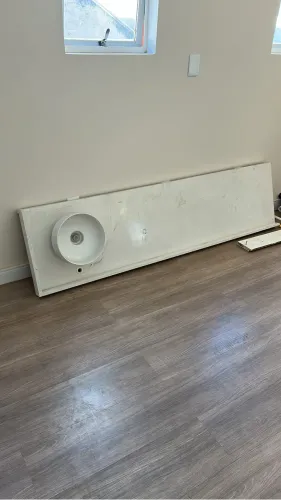 Bancada em Quartzo Branco Polido