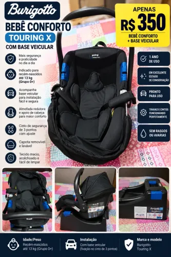 Bebê conforto Burigotto + base