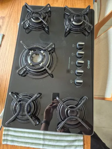 Cooktop 5 Bocas a Gás Quadrichama Superautomático Consul Bivolt Preto