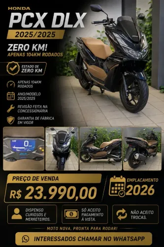 Honda PCX DLX 2025/2025 ? Apenas 104 km | Estado de 0 km