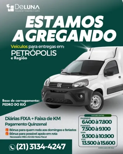 PARCEIROS PARA ENTRENTAS PORTA A PORTA - UTILITÁRIO E PASSEIO