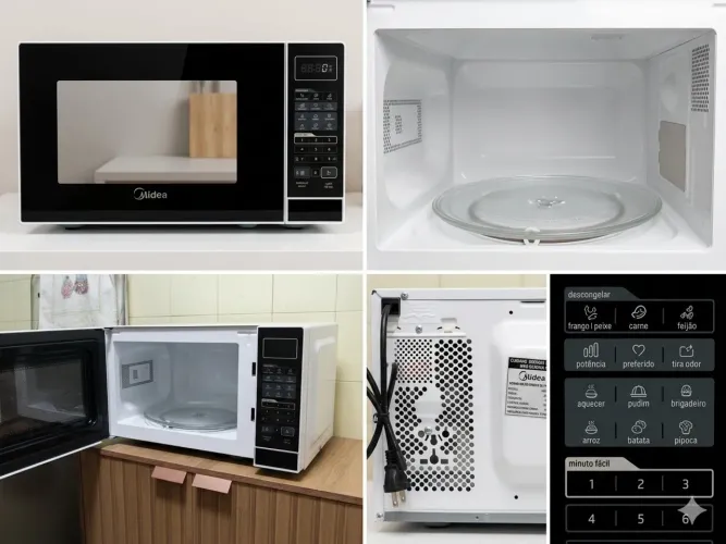 Micro-ondas Midea 20L Branco e Preto - 220v