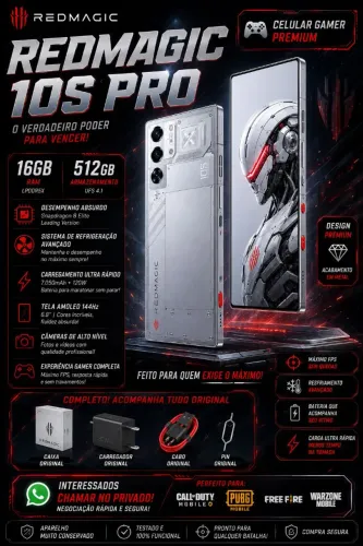 Redmagic 10S Pro 16GB 512GB Gamer Completo