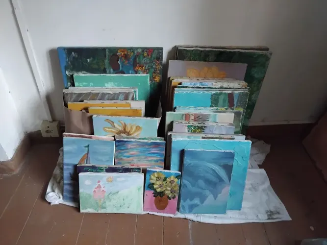 Telas de pintura para reuso - 39 unidsdes, diversos tamanhos