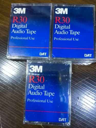 Fitas DAT 3M R30 - Digital Audio Tape - Uso Profissional (Lote com 3 unidades)