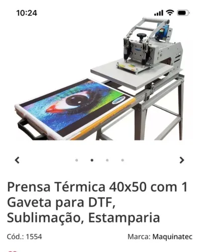 Vendo Prensa Térmica 40x50 com 1 Gaveta  DTF, Sublimação, Estamparia