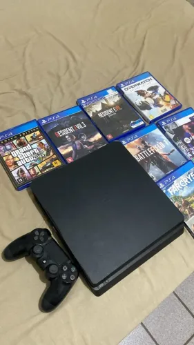 PS4 SLIM COM VARIOS JOGOS