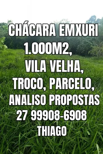 Sítio em Xuri, Vila Velha, região do Córrego Sete, troco  parcelo, aceito propostas 
