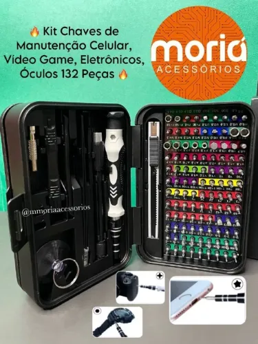 Kit Ferramenta Conserto Celular Notebook Phillips Torx 115 peças, Kit Chaves de Precisão
