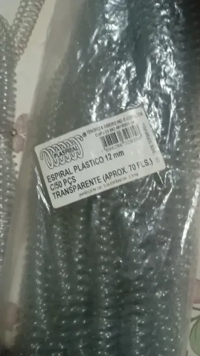 Espiral Plástico Transparente para Encadernação 12mm - 50 peças + 10 capas de brinde!