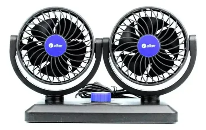 ventilador duplo automotivo 360º aiker ava-412 12v 6.5w 500g