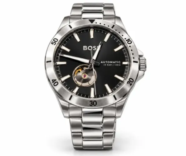 Relógio Masculino BOSS Troper Automatic Black 1514202 42mm Pulseira de Aço Inoxidável Novo