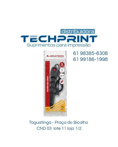 FILTRO DE LINHA MEGATRON FIOS E LINHAS 5 TOMADAS