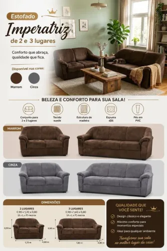Sofá conjunto sofá 2 e 3 lugares
